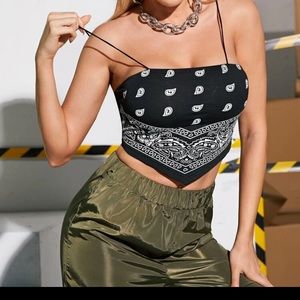 bandanna print crop top